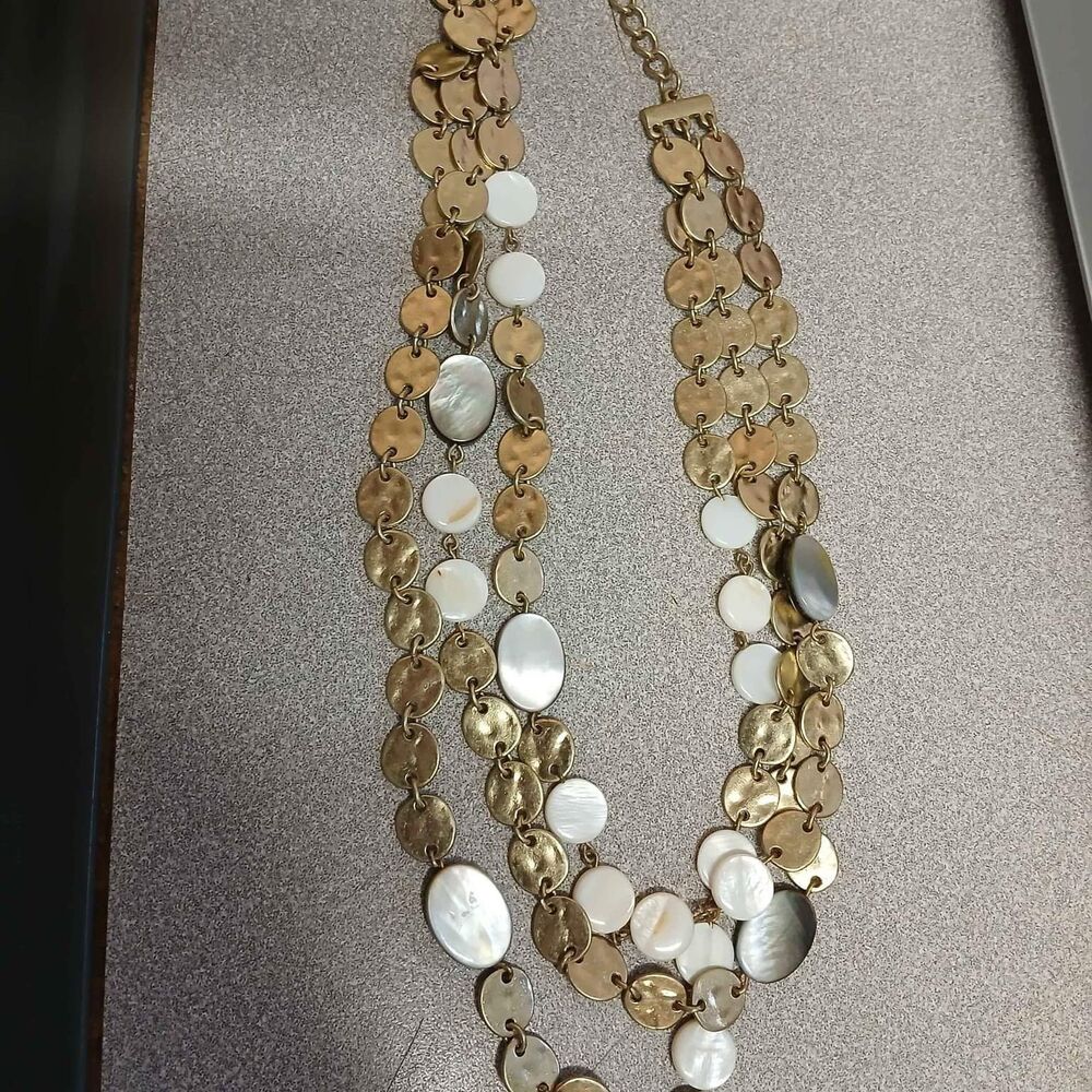 Faux Silver and Mother-of-pearl‎ Necklace
